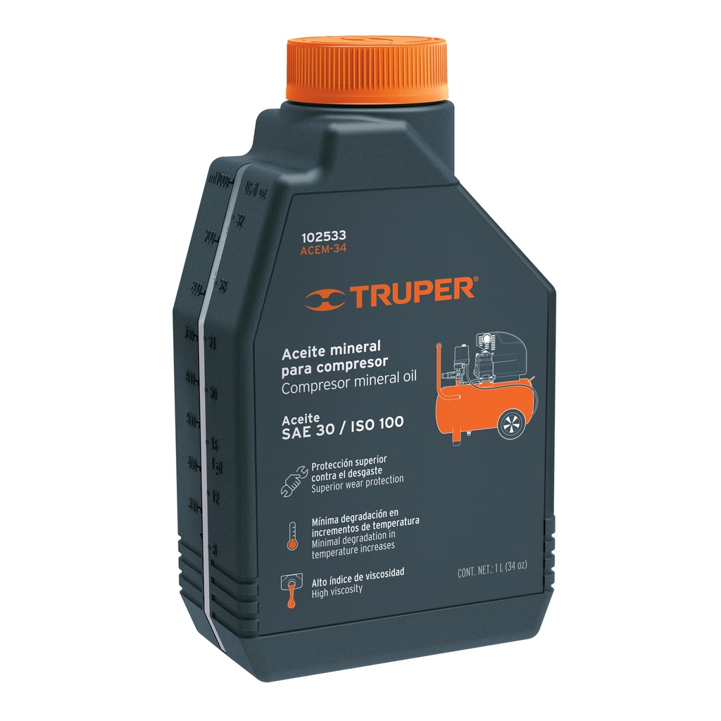 Aceite mineral para compresor, 946ml (32oz), Truper - Pag 119, 274