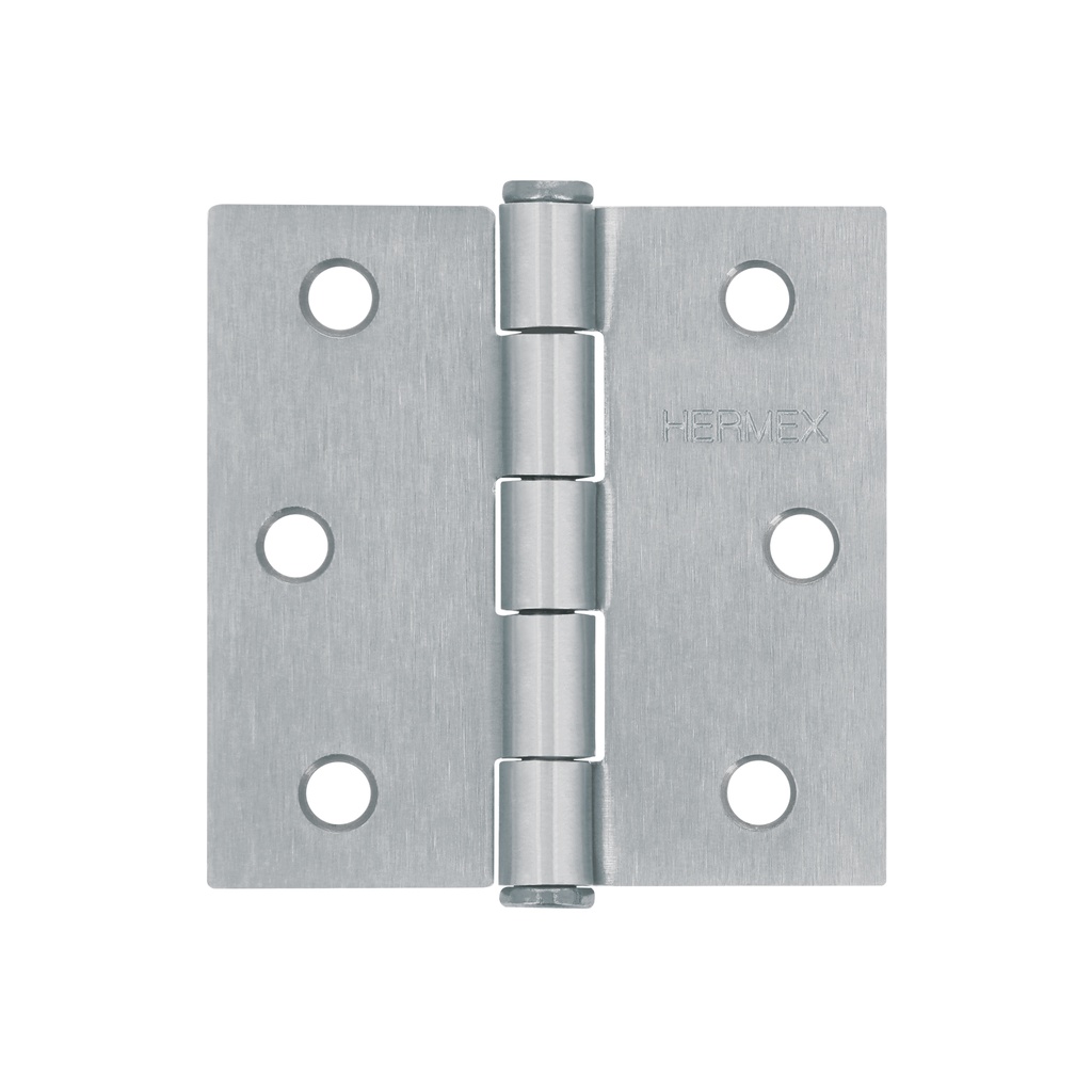 Bisagra cuadrada 2-1/2' acero cromo mate, plana, Hermex - Pag 766