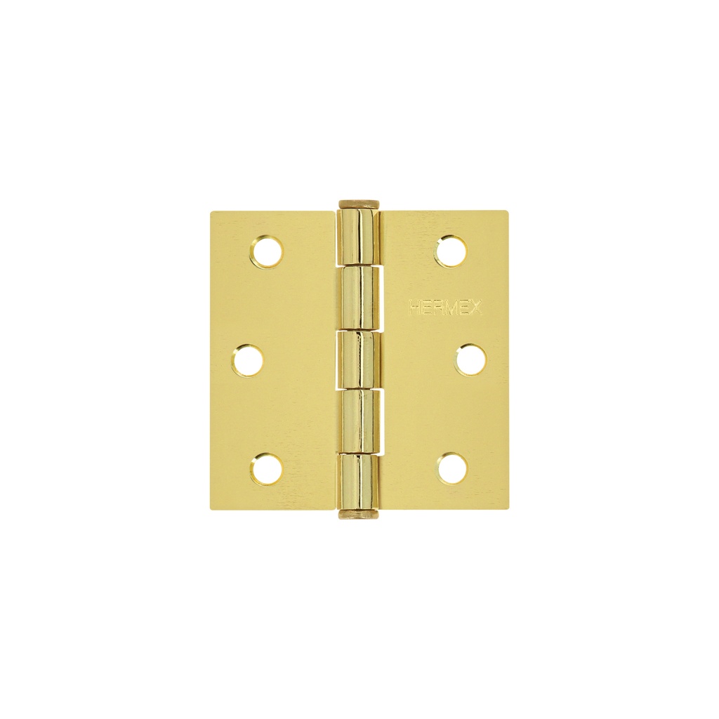 Bisagra cuadrada 2-1/2' acero latonado, plana, Hermex - Pag 766