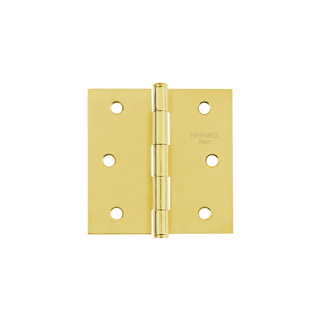 Bisagra cuadrada 3', acero latonado, plana, Hermex Basic - Pag 767