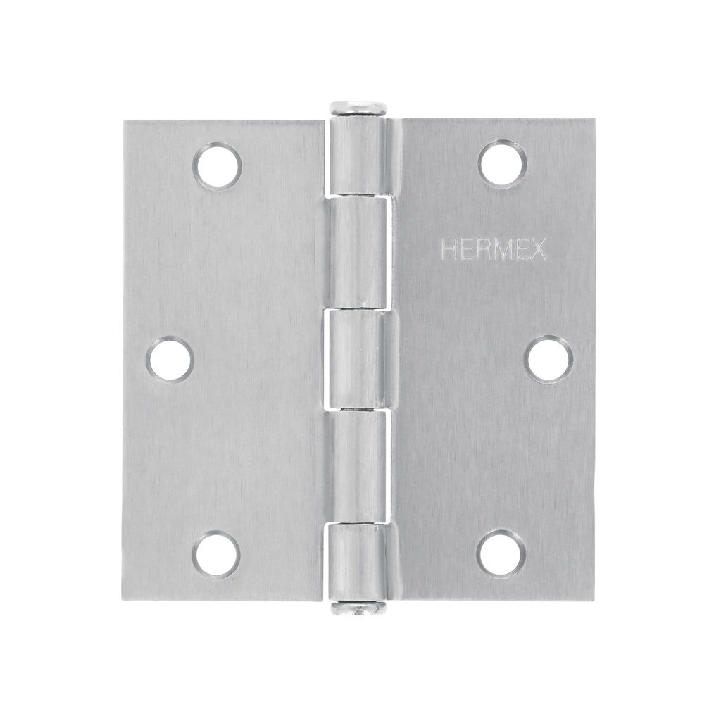 Bisagra cuadrada 3-1/2' acero cromo mate, plana, Hermex - Pag 766