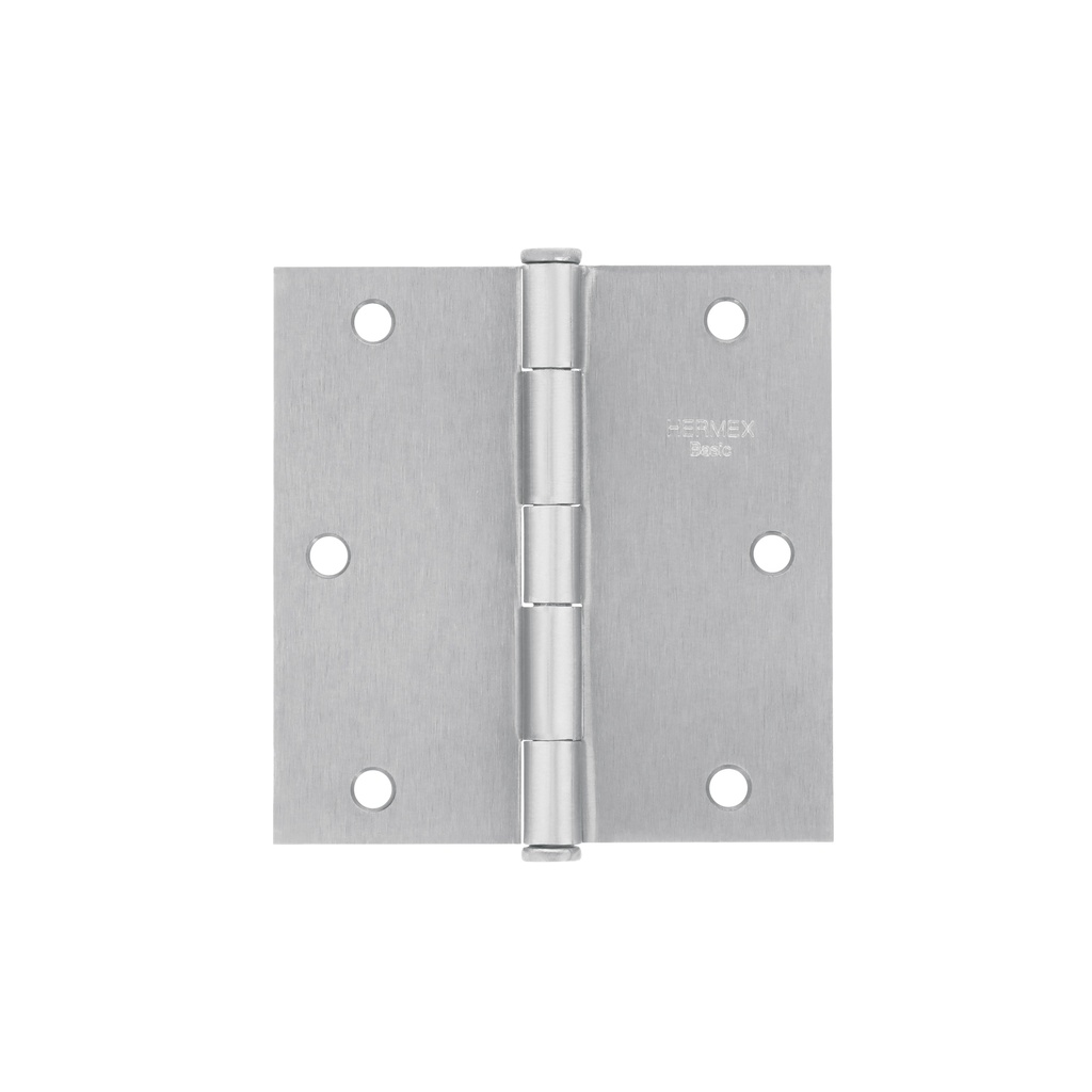 Bisagra cuadrada 3-1/2', acero cromo mate,plana,Hermex Basic - Pag 767