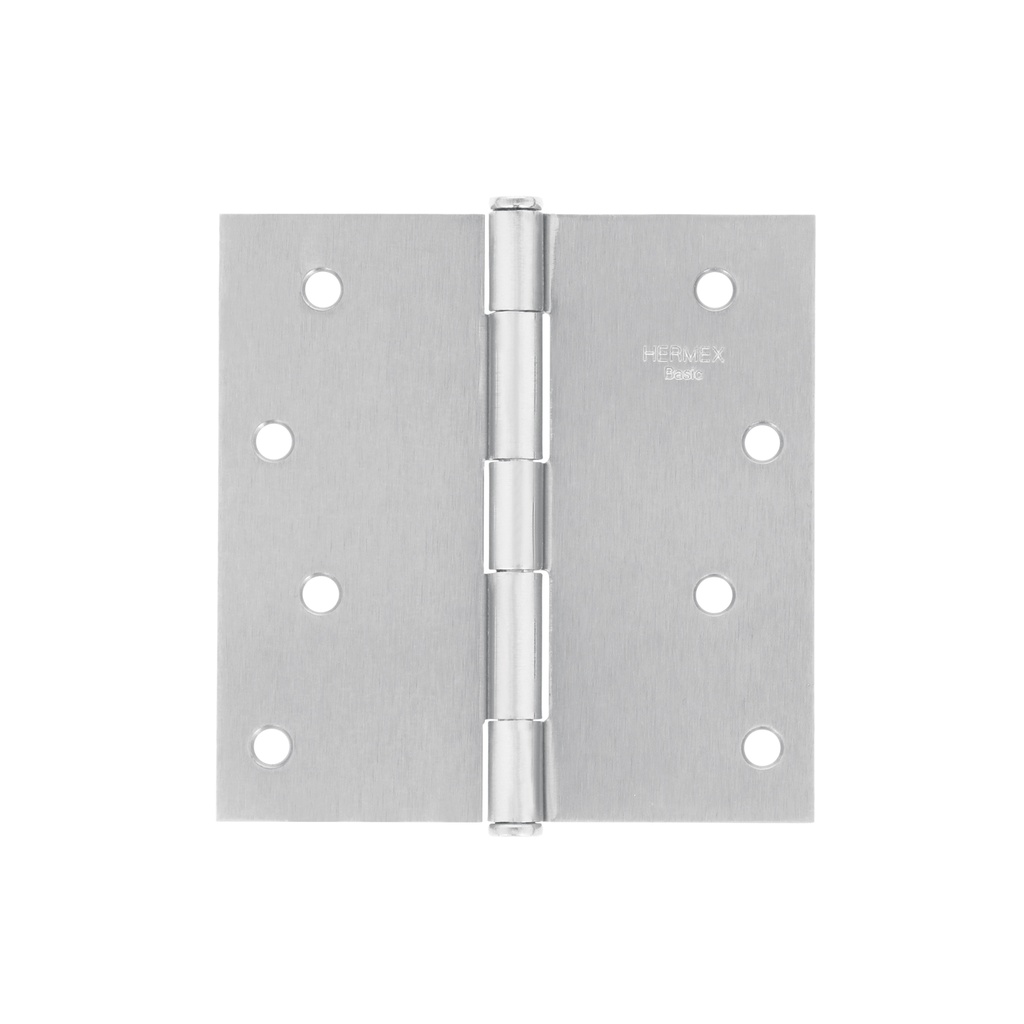 Bisagra cuadrada 4', acero cromo mate, plana, Hermex Basic - Pag 767