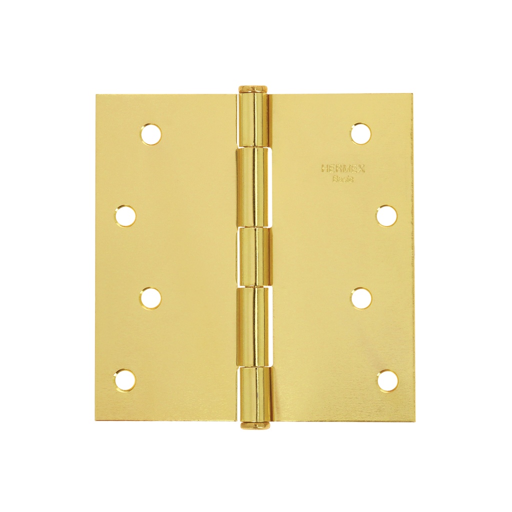 Bisagra cuadrada, 4', acero latonado, plana, Hermex Basic - Pag 767