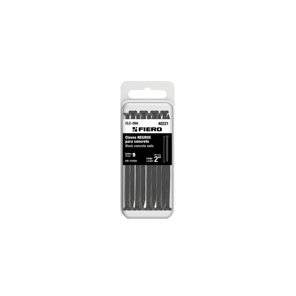 Blíster con 20 clavos negros para concreto 2', Fiero - Pag 744, 761
