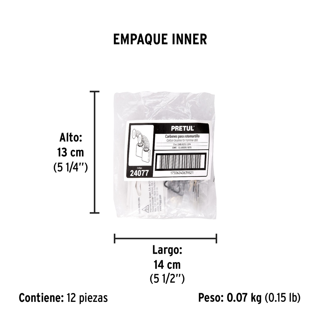 Bolsa con 2 carbones de repuesto para ROTO-1/2P4, Pretul - Pag 350