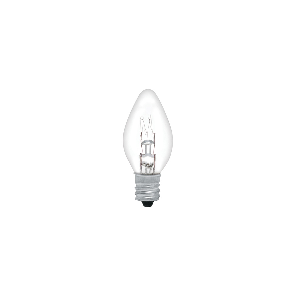 Caja con 50 focos incandescentes transparentes base E12 7.5W - Pag 590
