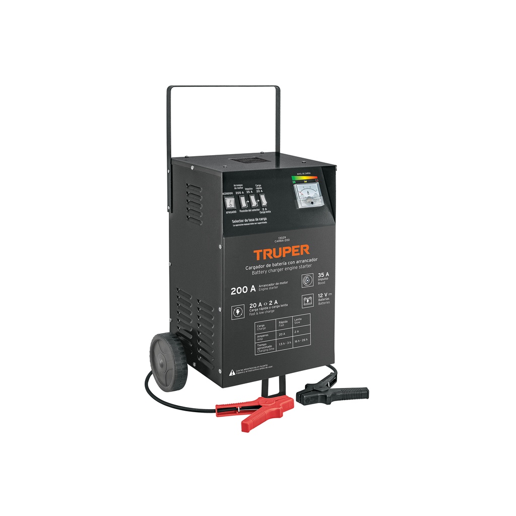 Cargador de 200 A para baterías de 12 V, con ruedas, Truper - Pag 24