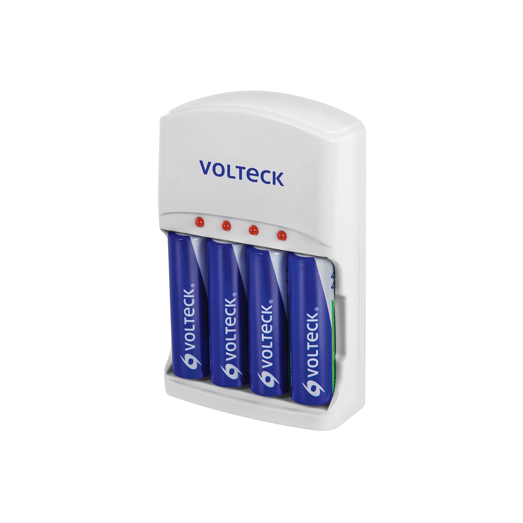 Cargador de pilas, AA, AAA y 9V, incluye 4 pilas AA, Volteck - Pag 571
