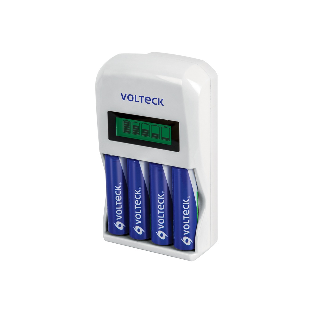 Cargador de pilas, AA, AAA, incluye 4 pilas AA, Volteck - Pag 571