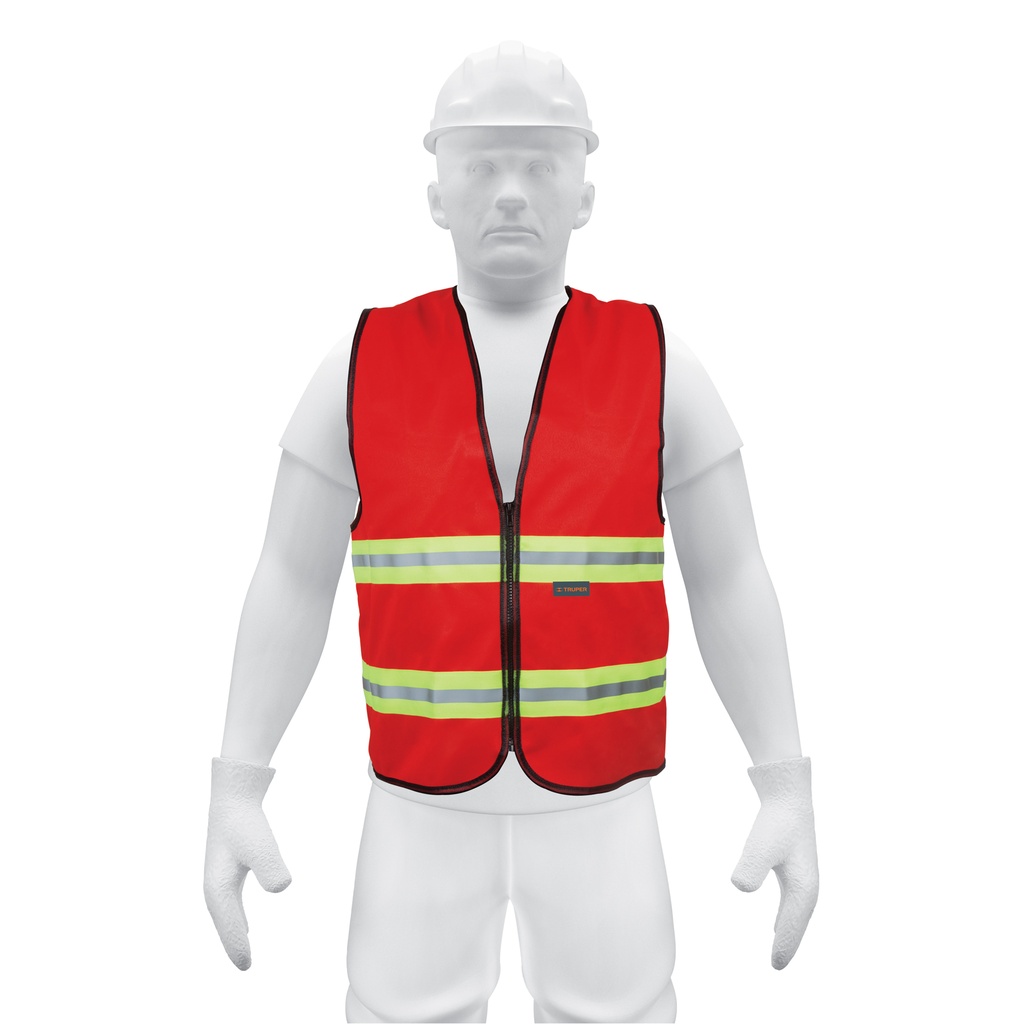 Chaleco de seguridad rojo alta visibilidad con cierre - Pag 452