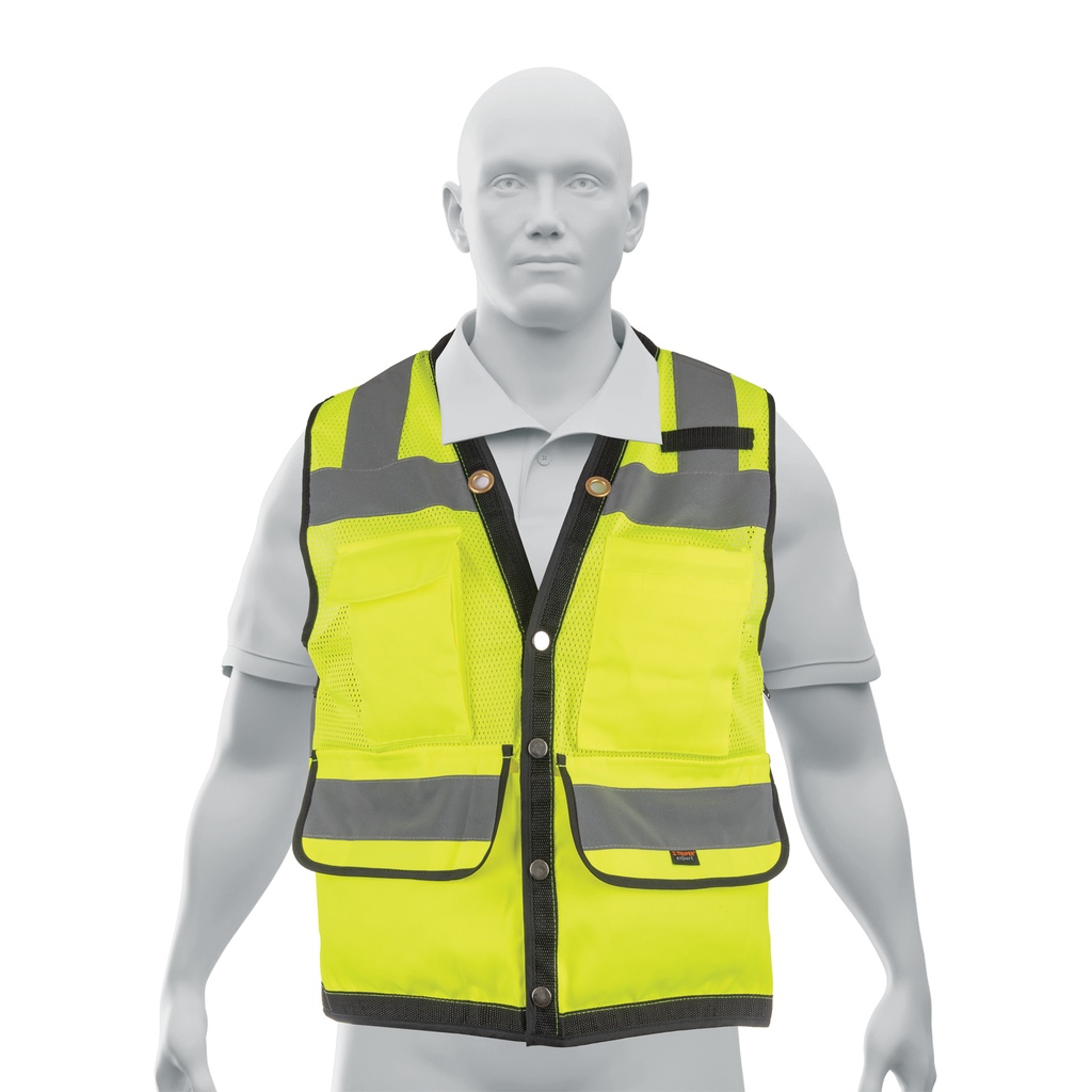 Chaleco seguridad reforzado verde con bolsas, M, Expert - Pag 452