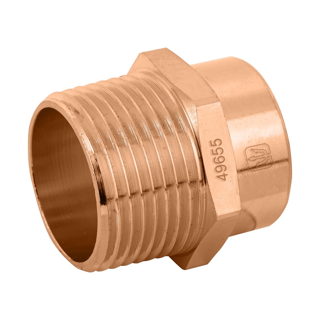 Conector de cobre, rosca exterior 1', Foset - Pag 712