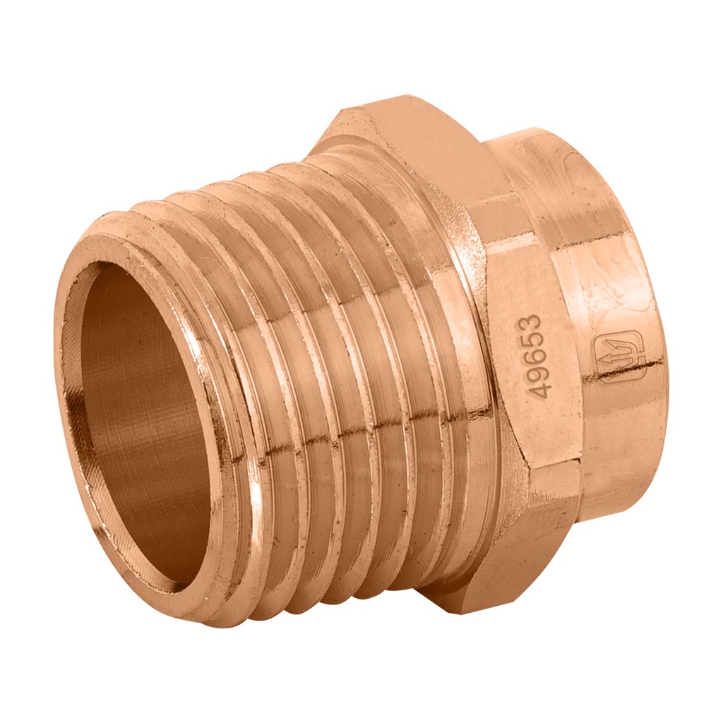 Conector de cobre, rosca exterior 1/2', Foset - Pag 712
