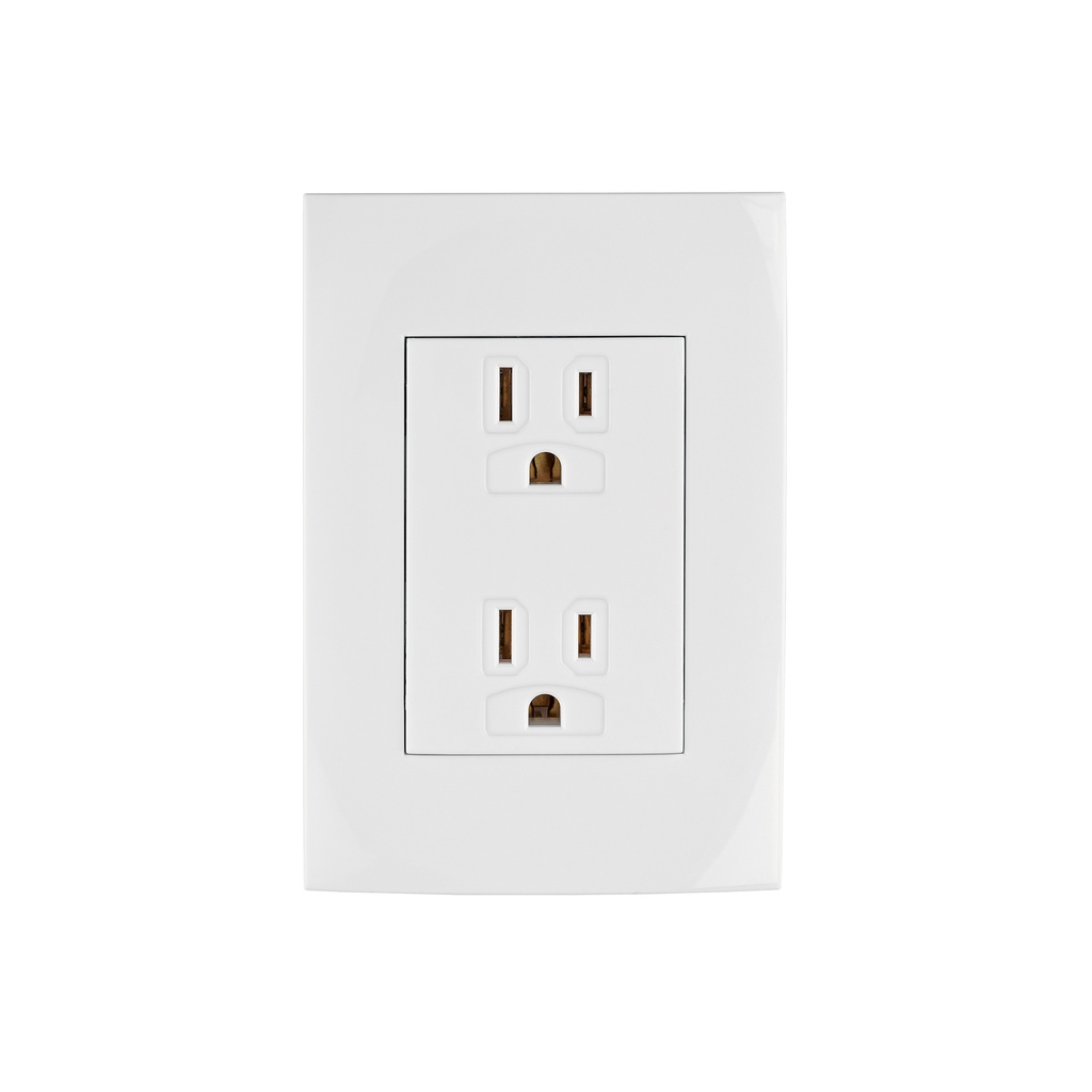 Contacto dúplex, 2 polos + tierra, línea Oslo, blanco - Pag 525