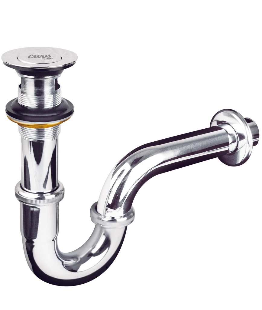 Céspol p/lavabo latón c/contracanasta tipo moneda, cromo, 1 1/4"