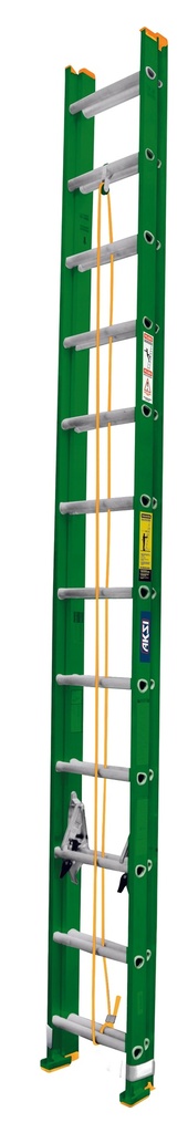 Escalera de extensión fibra de vidrio de 24 peldaños, TIPO II-profesional