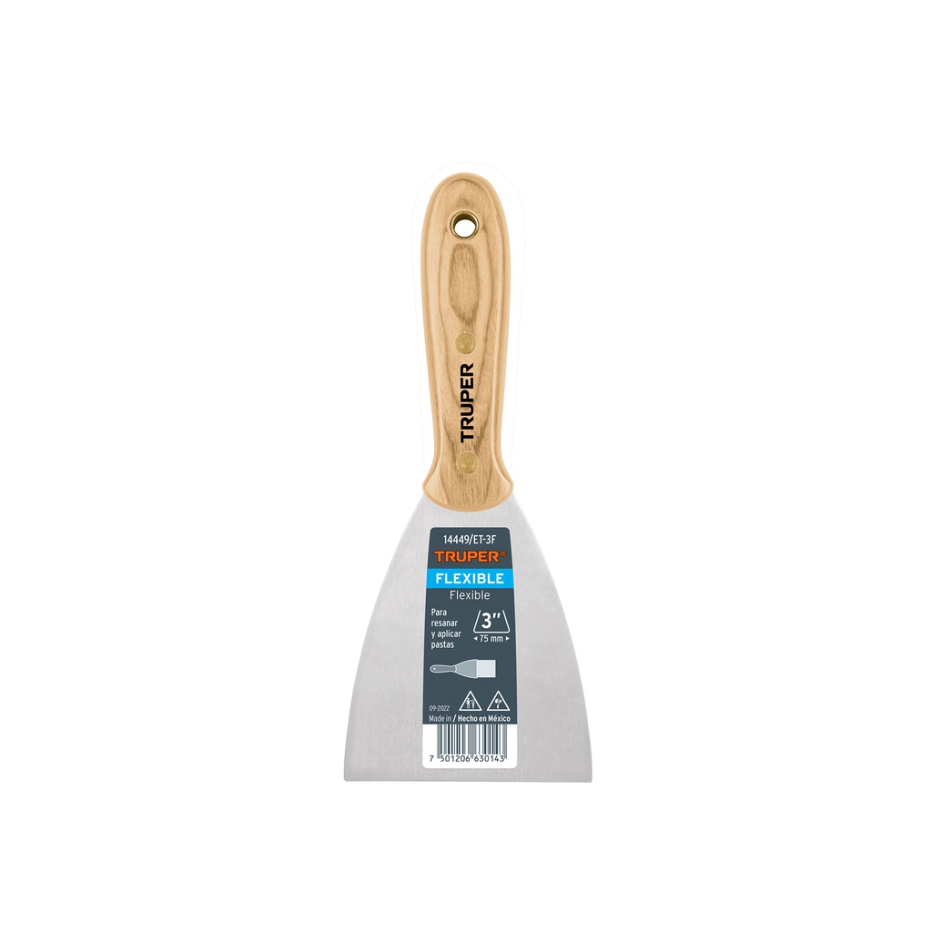 Espátula flexible 3' con mango de madera, Truper - Pag 200
