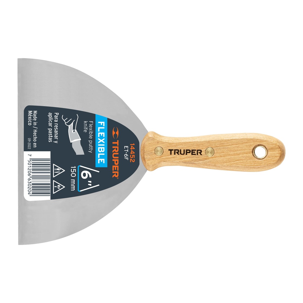 Espátula flexible 6' con mango de madera, Truper - Pag 200