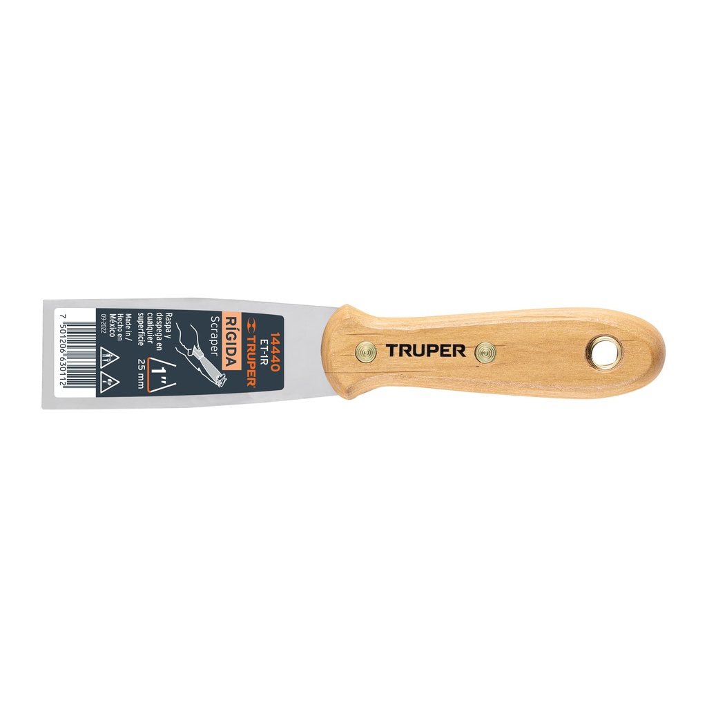 Espátula rígida 1' con mango de madera, Truper - Pag 200