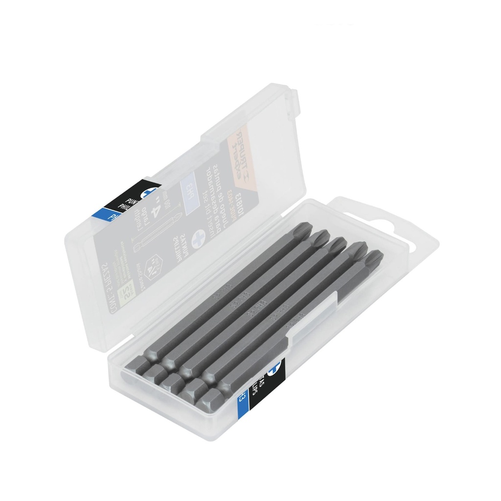 Estuche con 5 puntas de cruz PH3 largo 4', Truper Expert - Pag 419