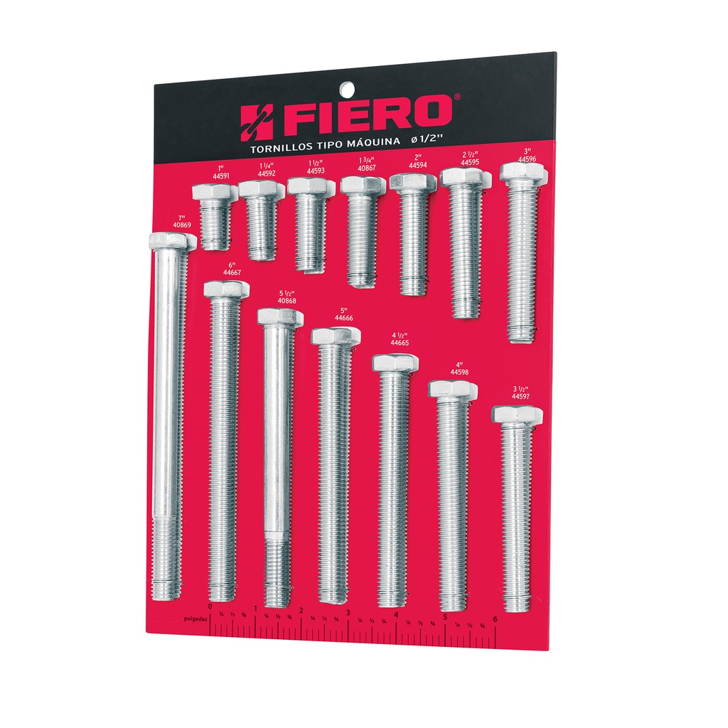 Exhibidor Fiero con tornillos tipo máquina, 1/2' - Pag 762, 812