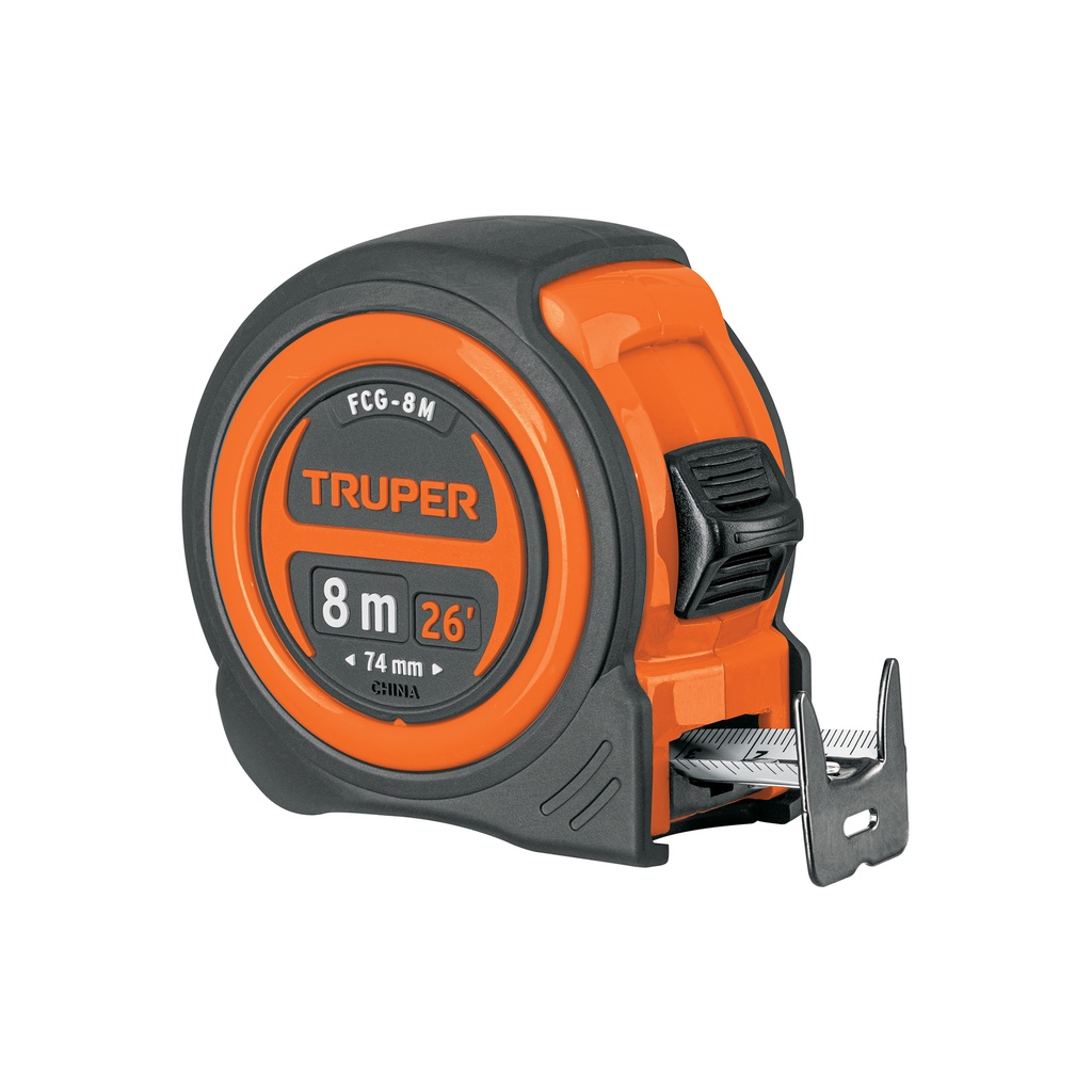 Flexómetro compacto contra impactos 8 m cinta 25 mm, Truper - Pag 206