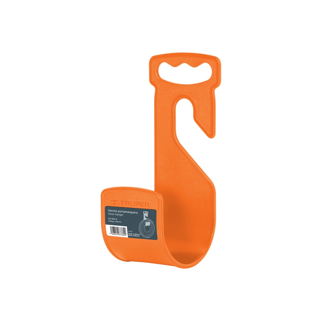 Gancho plástico naranja para manguera de jardín, Truper - Pag 299