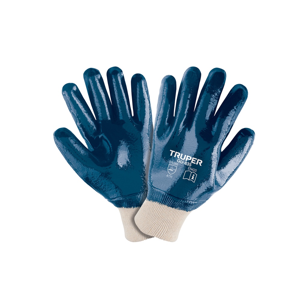 Guantes de algodón recubiertos de nitrilo puño tejido,Truper - Pag 449