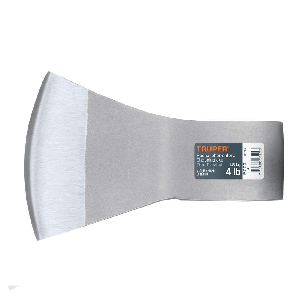 Hacha labor entera 4 lb, sin mango, Truper - Pag 225