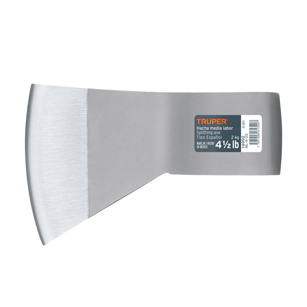 Hacha media labor 4-1/2 lb sin mango, Truper - Pag 225