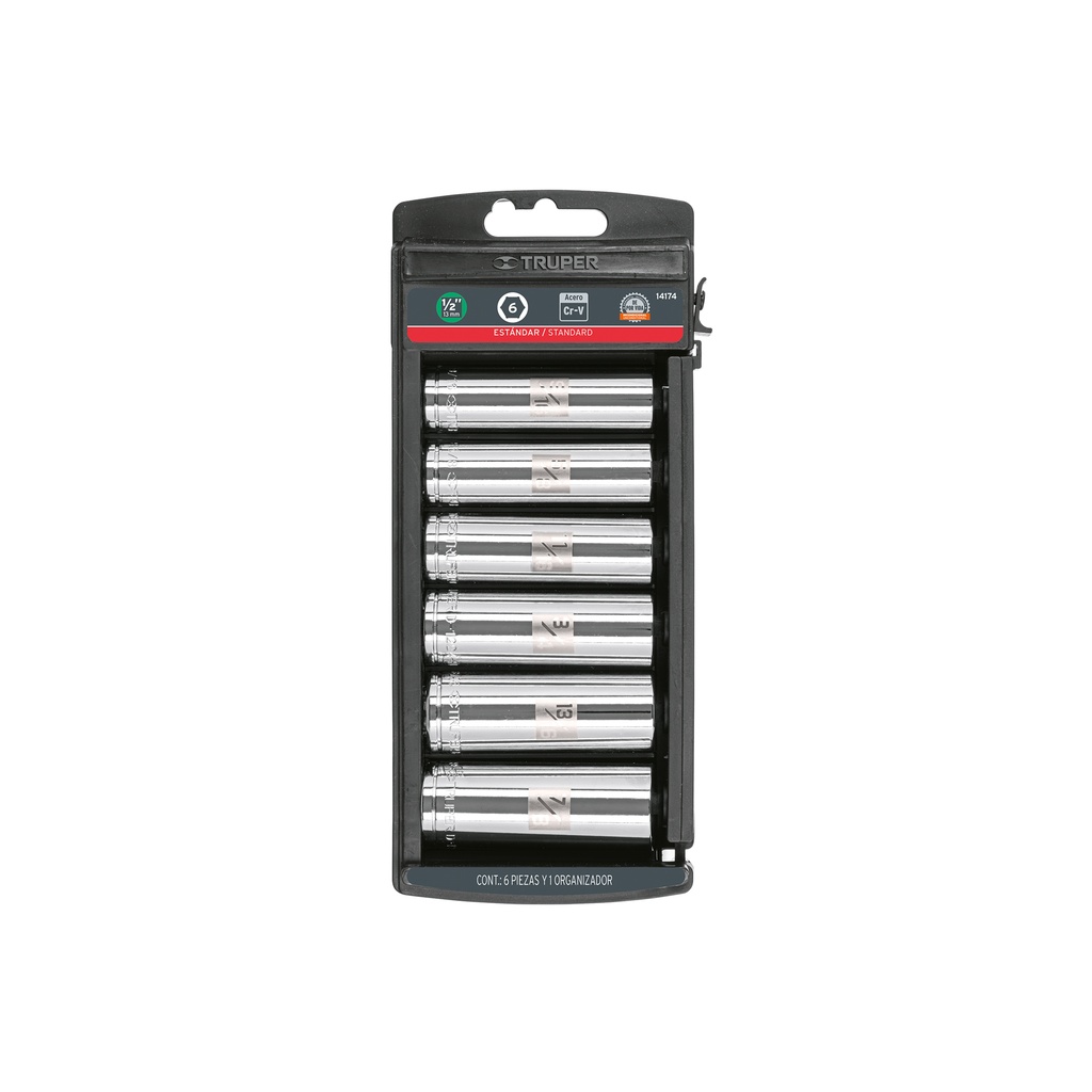 Juego 6 dados largos cuadro 1/2' std, Truper - Pag 153