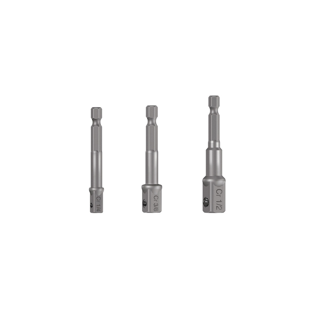 Juego de 3 adaptadores para dados de 1/4', 3/8' y 1/2' - Pag 425