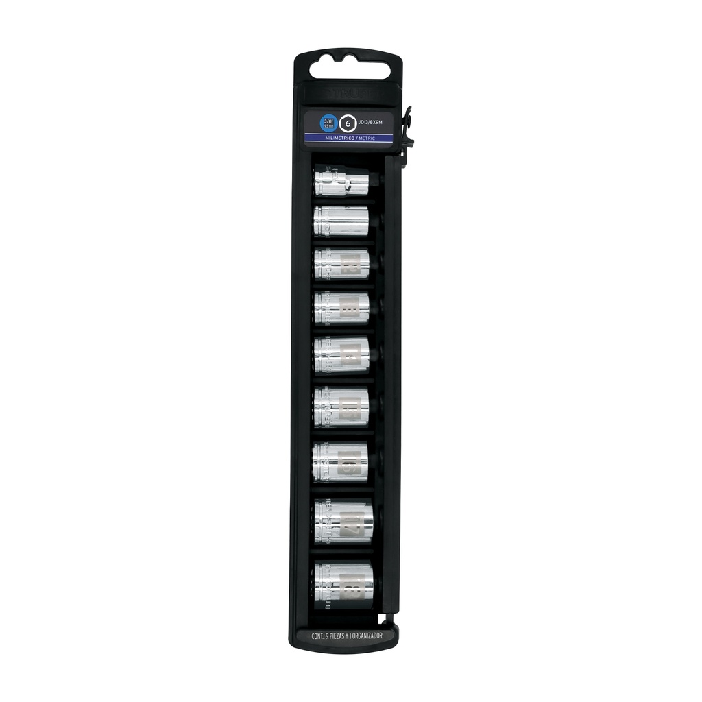 Juego de 9 dados cuadro 3/8' mm, Truper - Pag 151