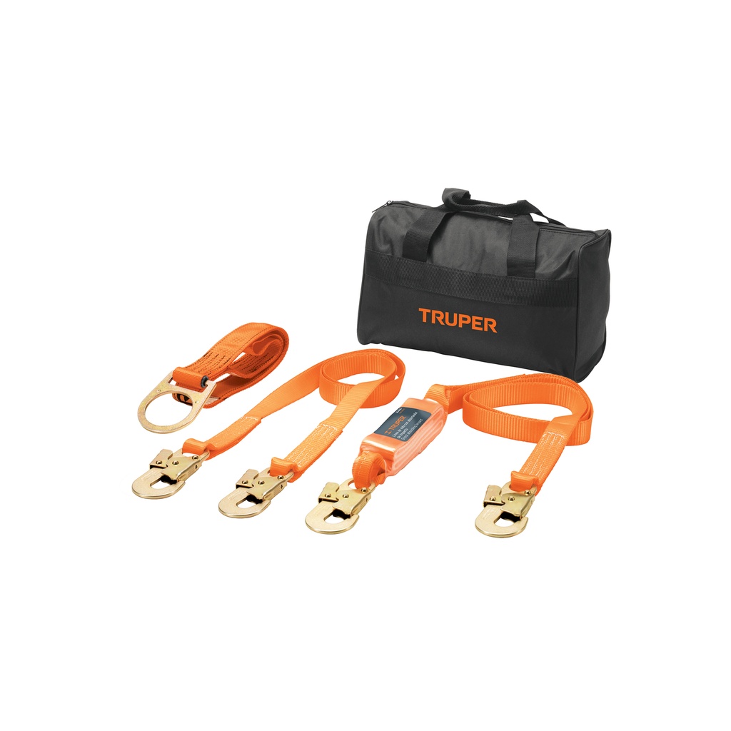 Kit contra caídas con arnés de tres anillos, Truper - Pag 454