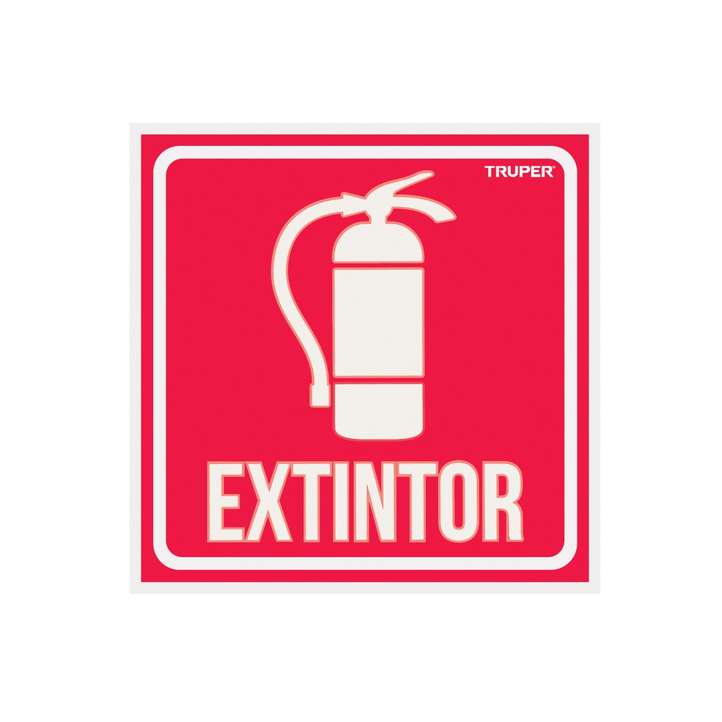 Letrero de señalización 'EXTINTOR', 19 x 19 cm, Truper - Pag 465