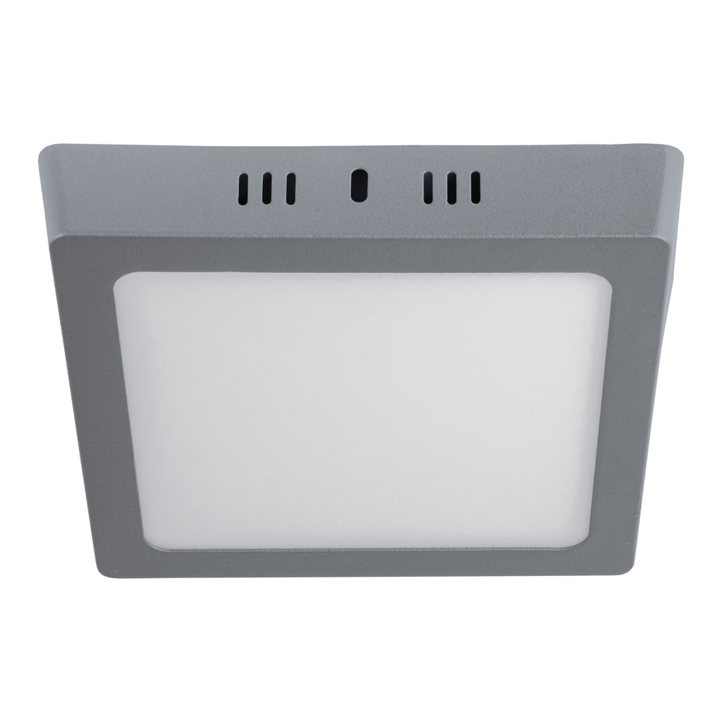 Luminario LED cuadrado tipo plafón 12 W, gris, luz de día - Pag 592