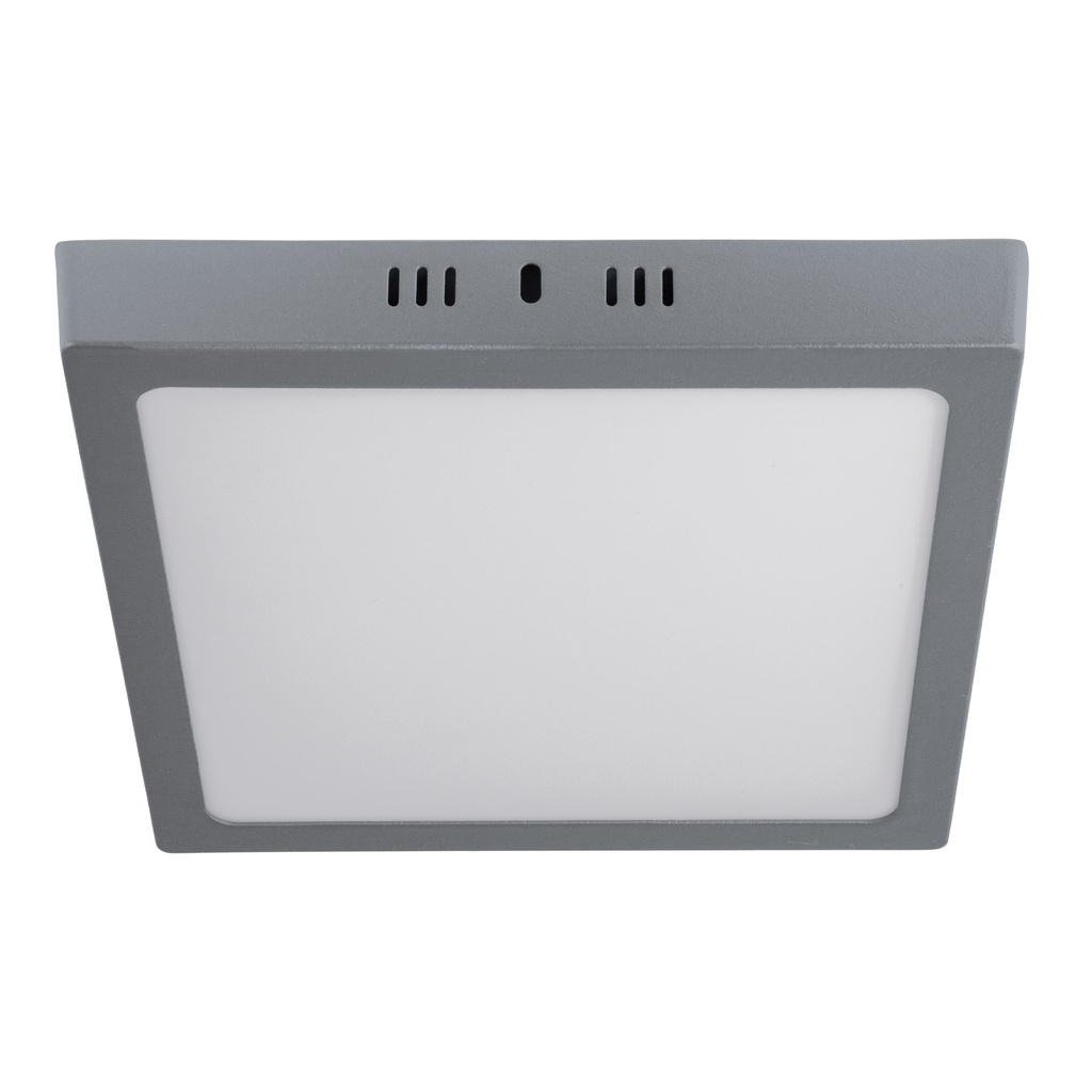Luminario LED cuadrado tipo plafón 18 W, gris, luz de día - Pag 592