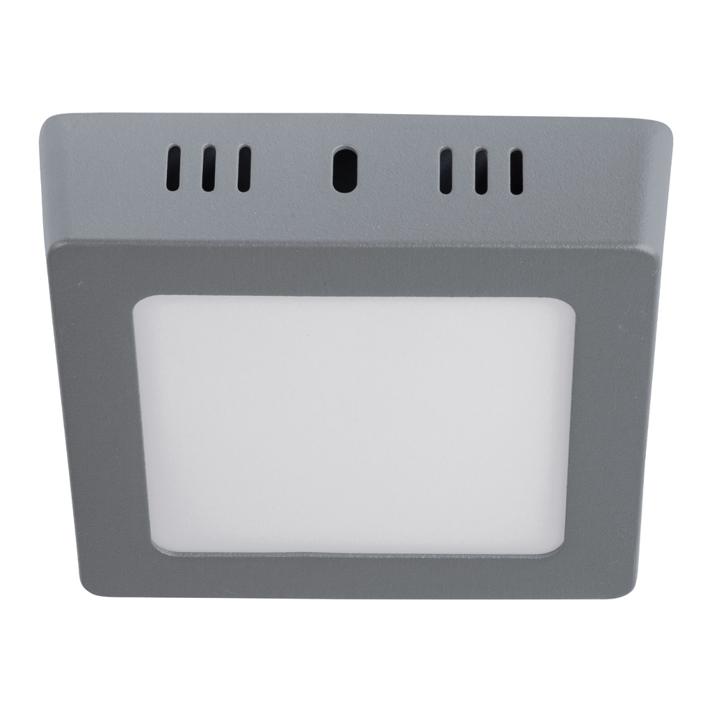 Luminario LED cuadrado tipo plafón 6 W, gris, luz de día - Pag 592