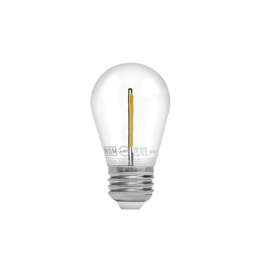 Lámpara LED S14 con filamento 1 W luz cálida, caja, Volteck - Pag 586