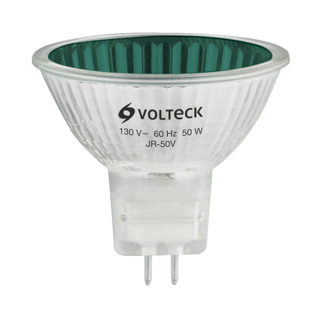 Lámpara de halógeno verde 50 W tipo MR16 en caja, Volteck - Pag 591