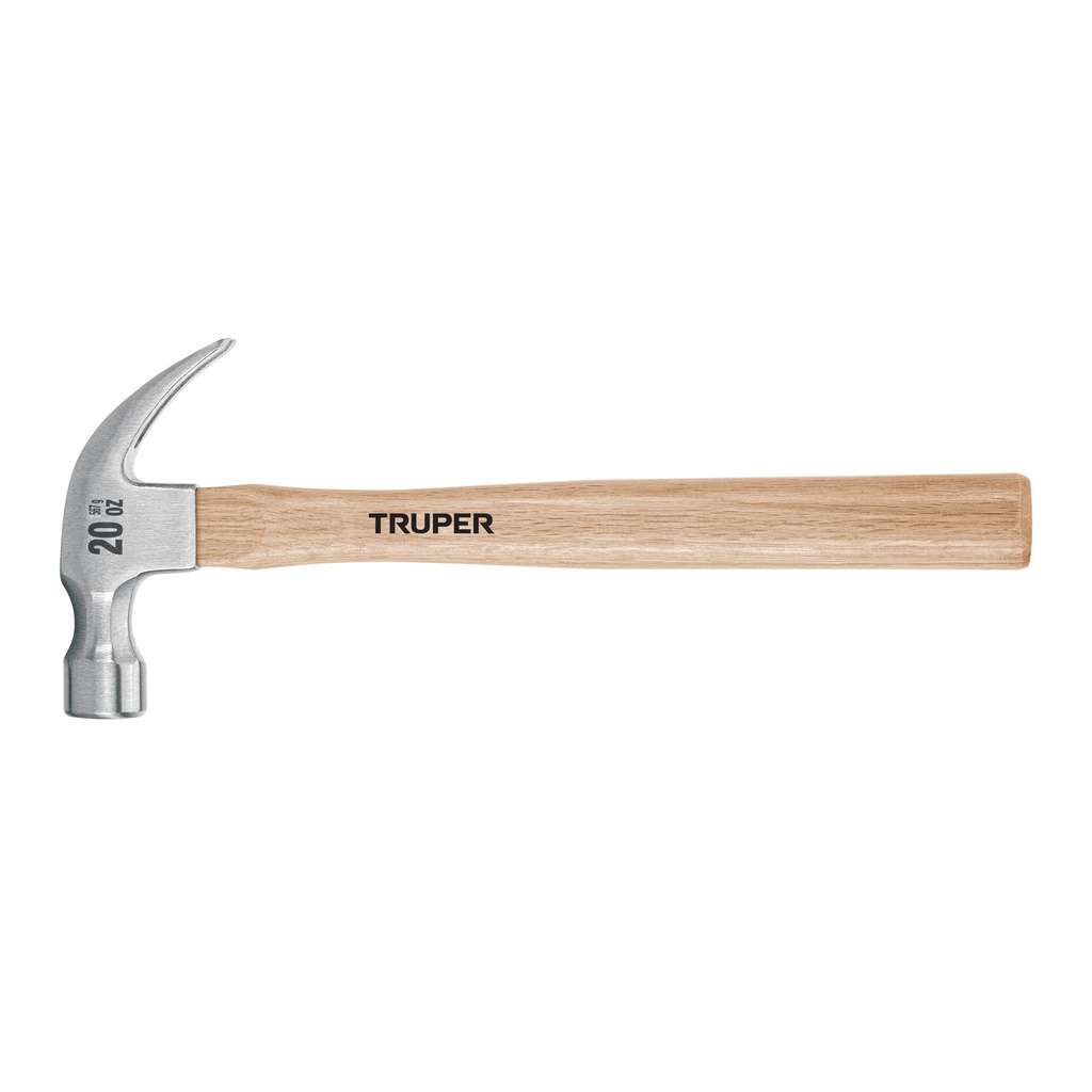 Martillo pulido 20 oz uña curva, mango madera, Truper - Pag 367