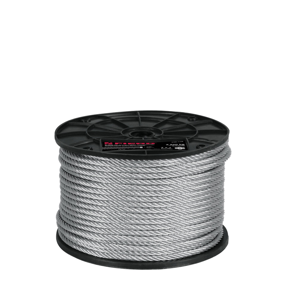 Metro de cable rígido 1/4' de acero 7x7 hilos, 75 m, Fiero - Pag 736