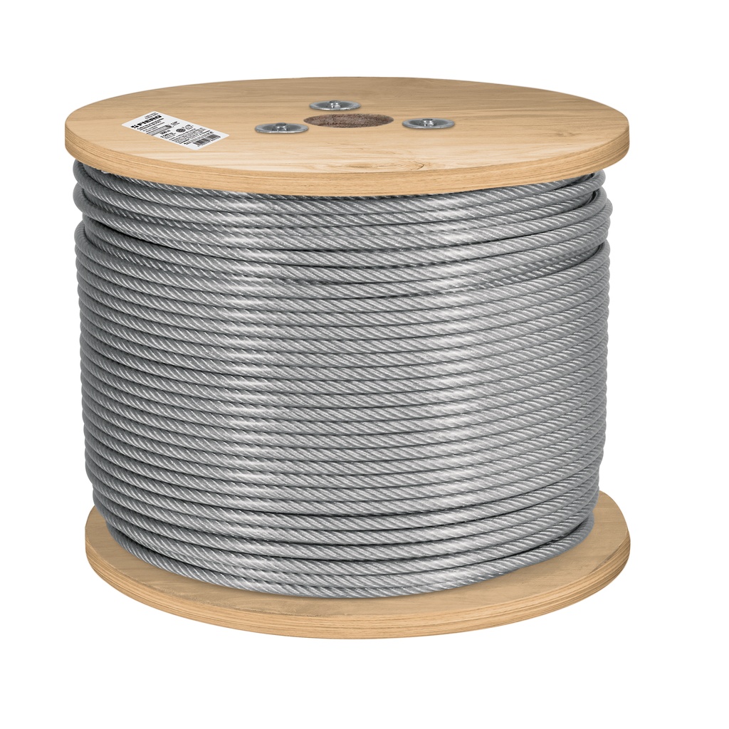 Metro de cable rígido 1/8' acero 7x7 recubierto PVC, 300 m - Pag 736