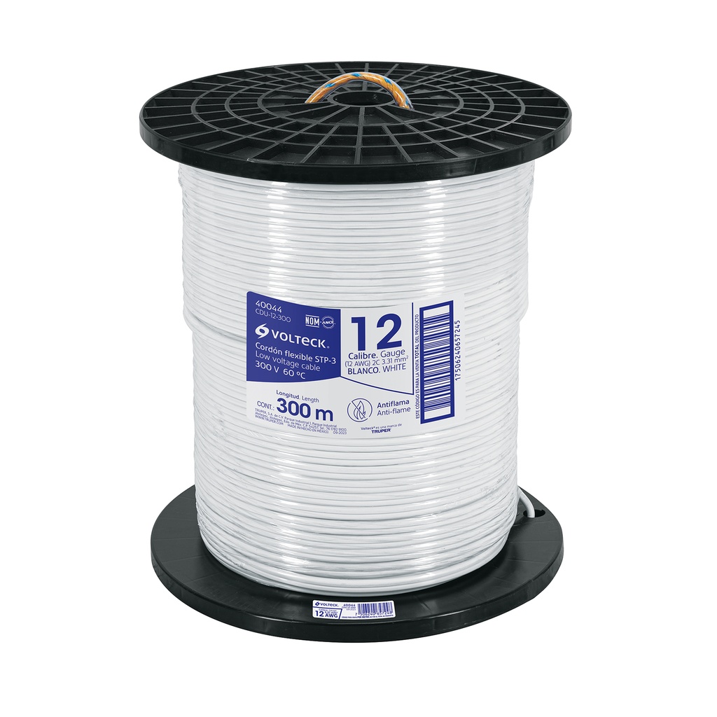 Metro de cordón dúplex flexible SPT 12 AWG en carrete 300 m - Pag 547
