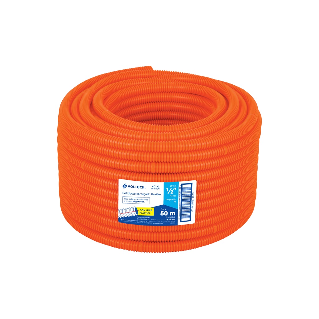 Metro de poliducto 1/2' corrugado flex. c/guía, rollo 50 m - Pag 576