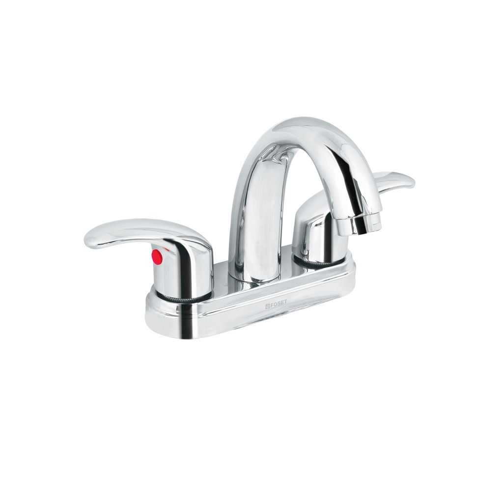 Mezcladora cromo 4' para lavabo, nariz curva, palanca, Aqua - Pag 626