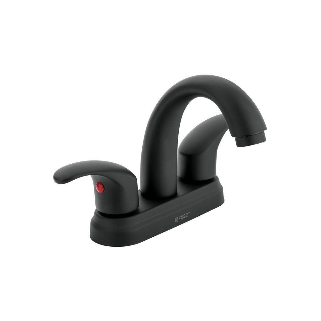 Mezcladora negro mate 4' p/lavabo, nariz curva, palanca,Aqua - Pag 626
