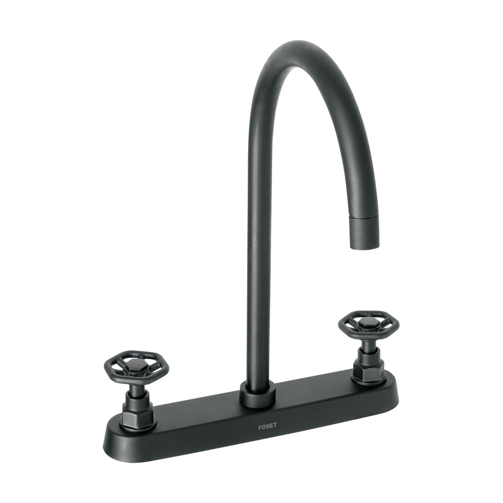 Mezcladora p/fregadero,manerales redondos,negro mate,Tubig - Pag 638