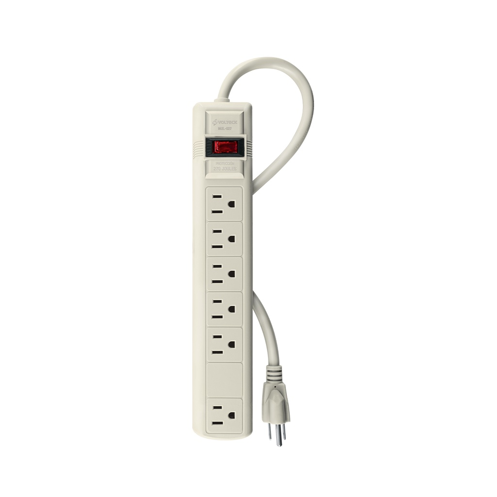 Multicontacto 14 AWG 6 entradas supresor de picos 270 joules - Pag 564